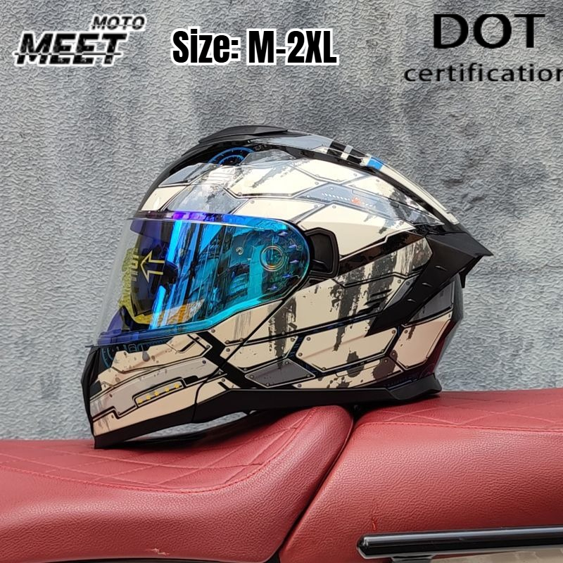 Dual Visor Motorcycle Racing Helmet - 남녀 공용 풀페이스 오토바이 레이싱 헬멧,
