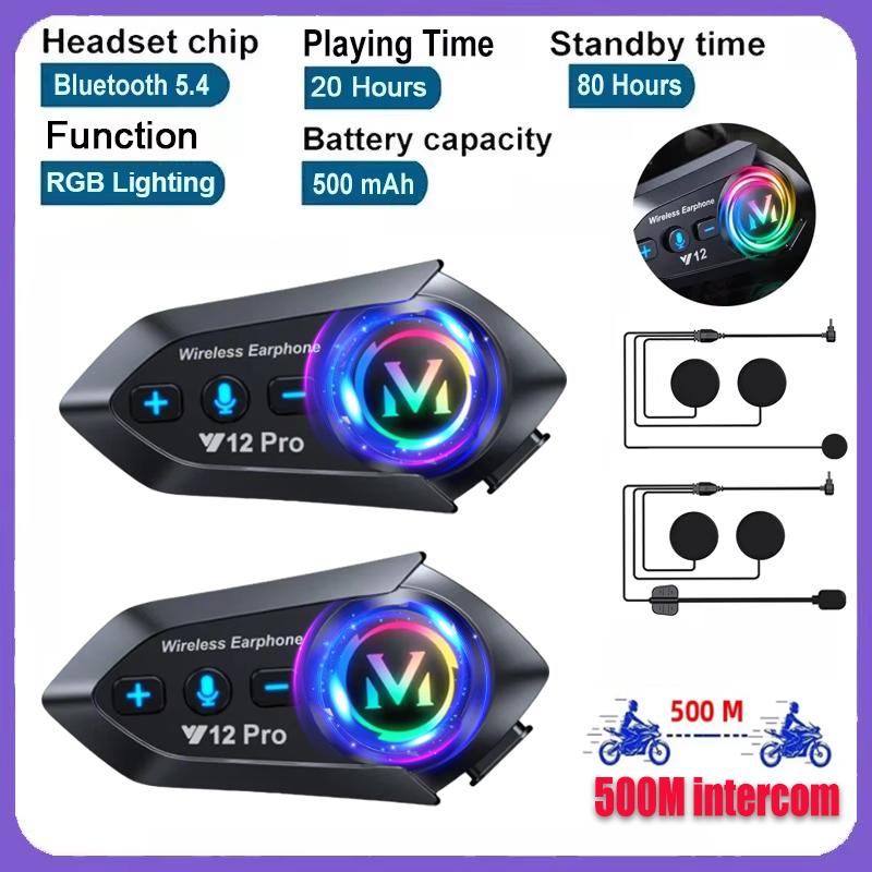 Full Face Motorcycle Helmet With Bluetooth - Y20 Pro 1/2x 오토바이 인터콤 헤드셋