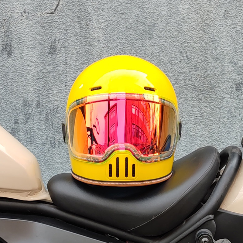 Full Face Motorcycle Helmet With Bluetooth - ORZ CE DOT 승인 레트로 풀페이스